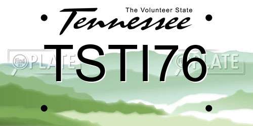TSTI76 Tennessee License Plate