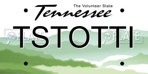 TSTOTTI Tennessee License Plate