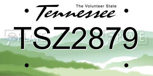 TSZ2879 Tennessee License Plate
