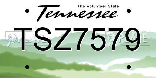 TSZ7579 Tennessee License Plate