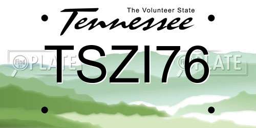 TSZI76 Tennessee License Plate