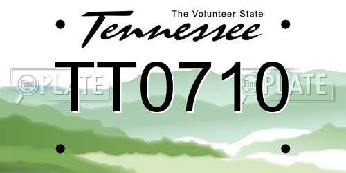 TT0710 Tennessee License Plate
