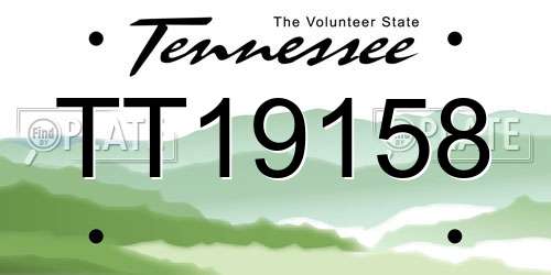 TT19158 Tennessee License Plate