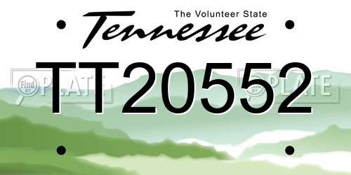 TT20552 Tennessee License Plate