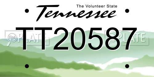 TT20587 Tennessee License Plate