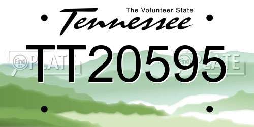 TT20595 Tennessee License Plate