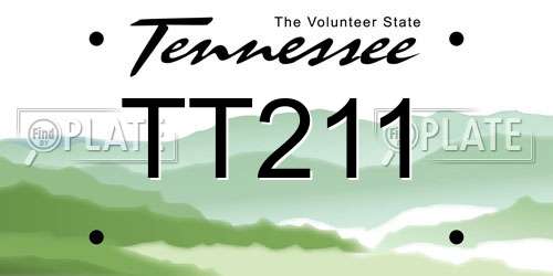 TT211 Tennessee License Plate