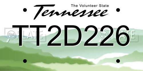 TT2D226 Tennessee License Plate