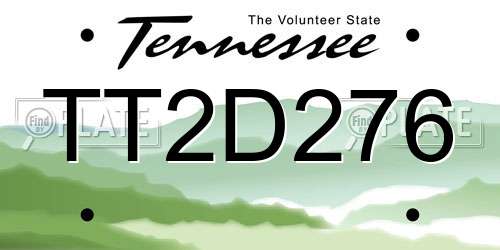 TT2D276 Tennessee License Plate