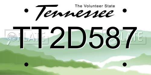 TT2D587 Tennessee License Plate