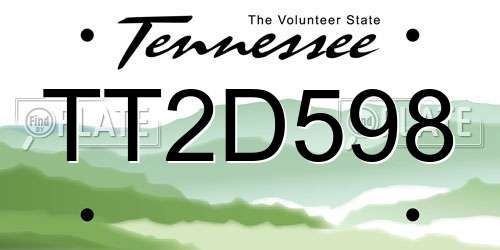 TT2D598 Tennessee License Plate