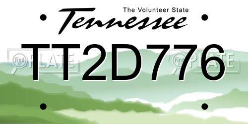 TT2D776 Tennessee License Plate