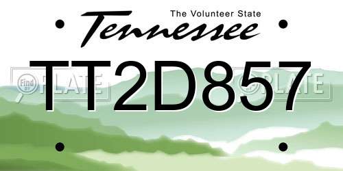 TT2D857 Tennessee License Plate