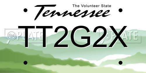 TT2G2X Tennessee License Plate