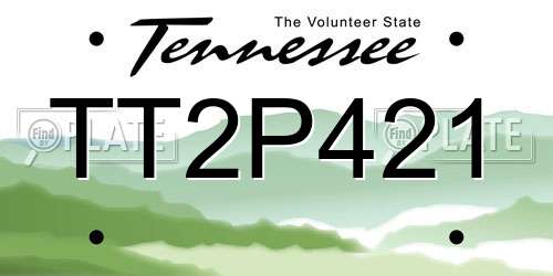 TT2P421 Tennessee License Plate