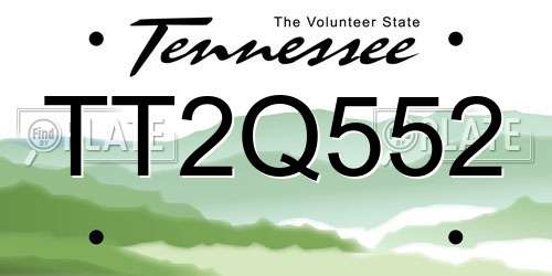 TT2Q552 Tennessee License Plate