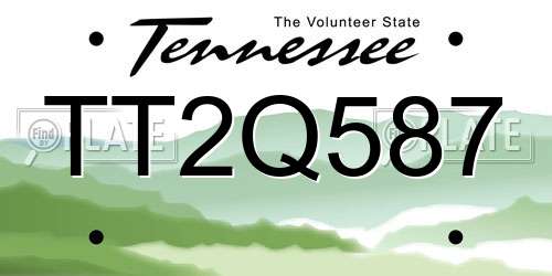 TT2Q587 Tennessee License Plate
