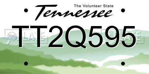 TT2Q595 Tennessee License Plate