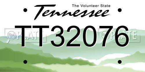 TT32076 Tennessee License Plate