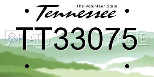 TT33075 Tennessee License Plate