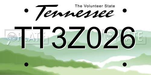 TT3Z026 Tennessee License Plate