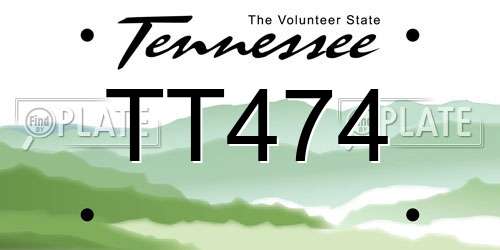 TT474 Tennessee License Plate