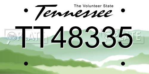 TT48335 Tennessee License Plate