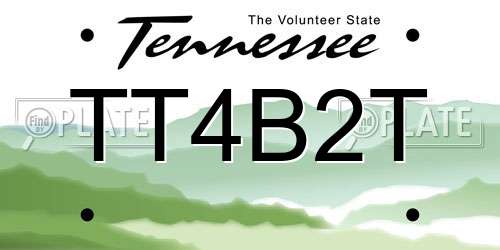 TT4B2T Tennessee License Plate