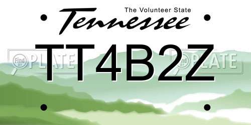 TT4B2Z Tennessee License Plate