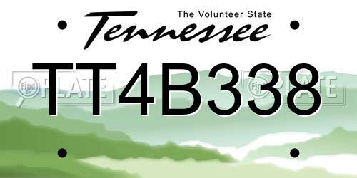 TT4B338 Tennessee License Plate