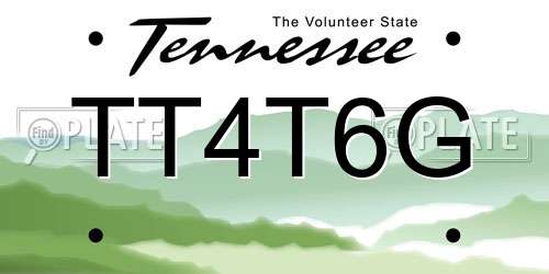 TT4T6G Tennessee License Plate