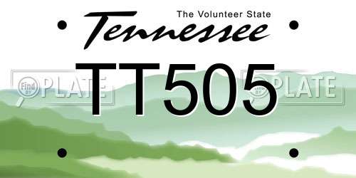 TT505 Tennessee License Plate