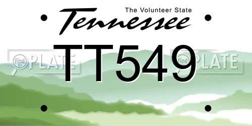 TT549 Tennessee License Plate