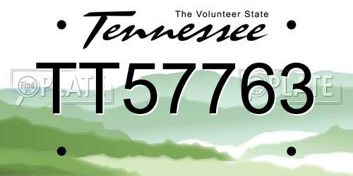 TT57763 Tennessee License Plate