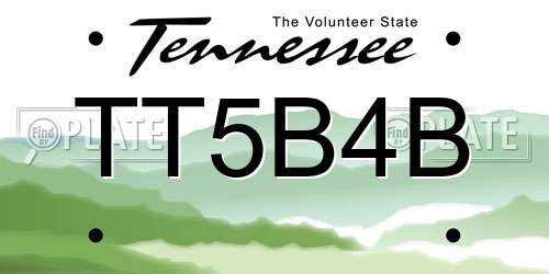 TT5B4B Tennessee License Plate