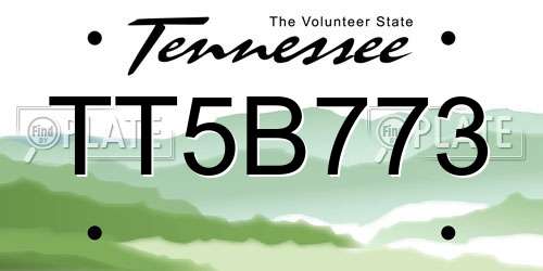 TT5B773 Tennessee License Plate