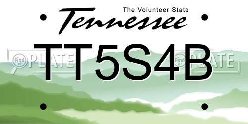 TT5S4B Tennessee License Plate