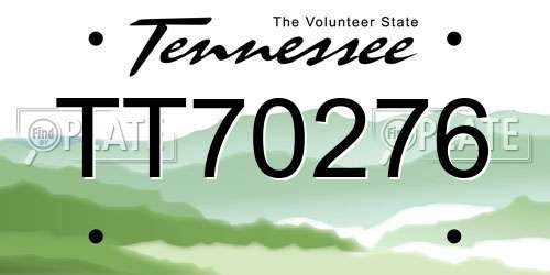 TT70276 Tennessee License Plate