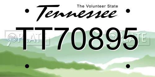 TT70895 Tennessee License Plate