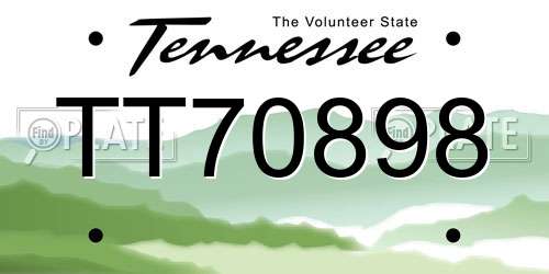 TT70898 Tennessee License Plate
