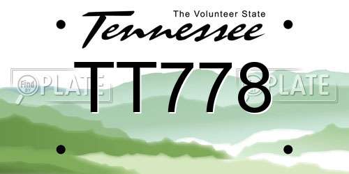 TT778 Tennessee License Plate