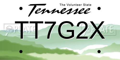 TT7G2X Tennessee License Plate