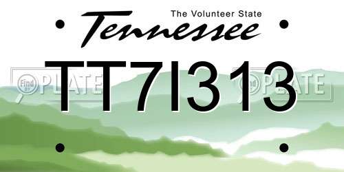 TT7I313 Tennessee License Plate