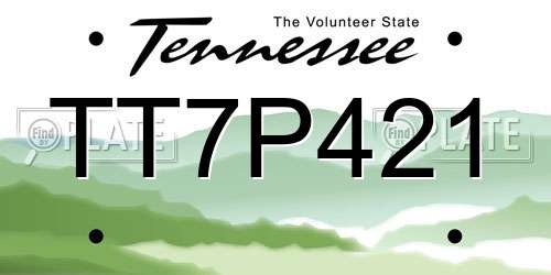TT7P421 Tennessee License Plate