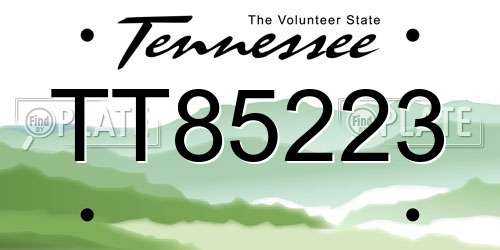 TT85223 Tennessee License Plate