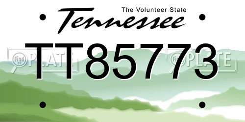 TT85773 Tennessee License Plate