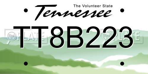 TT8B223 Tennessee License Plate
