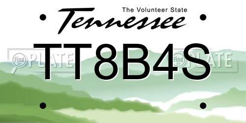TT8B4S Tennessee License Plate