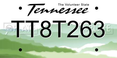 TT8T263 Tennessee License Plate