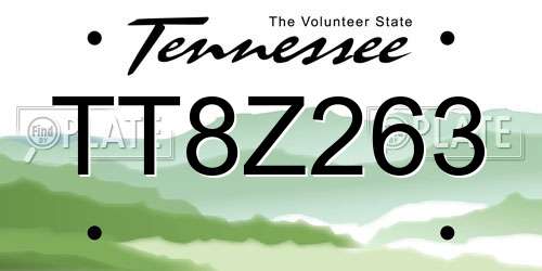 TT8Z263 Tennessee License Plate
